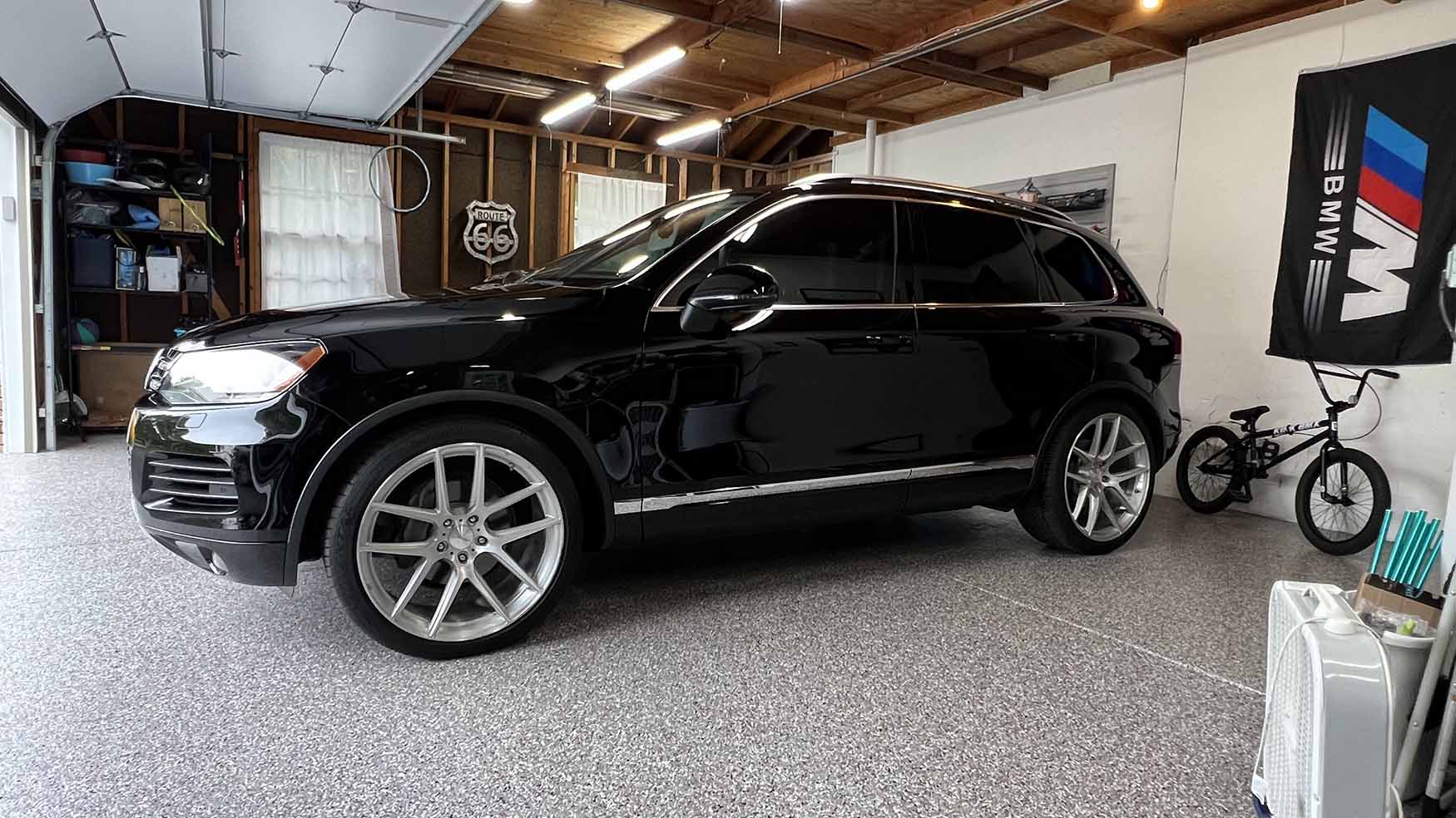 2014 VW Touareg with 22" Aftermarket Wheels & H&R Sport Springs