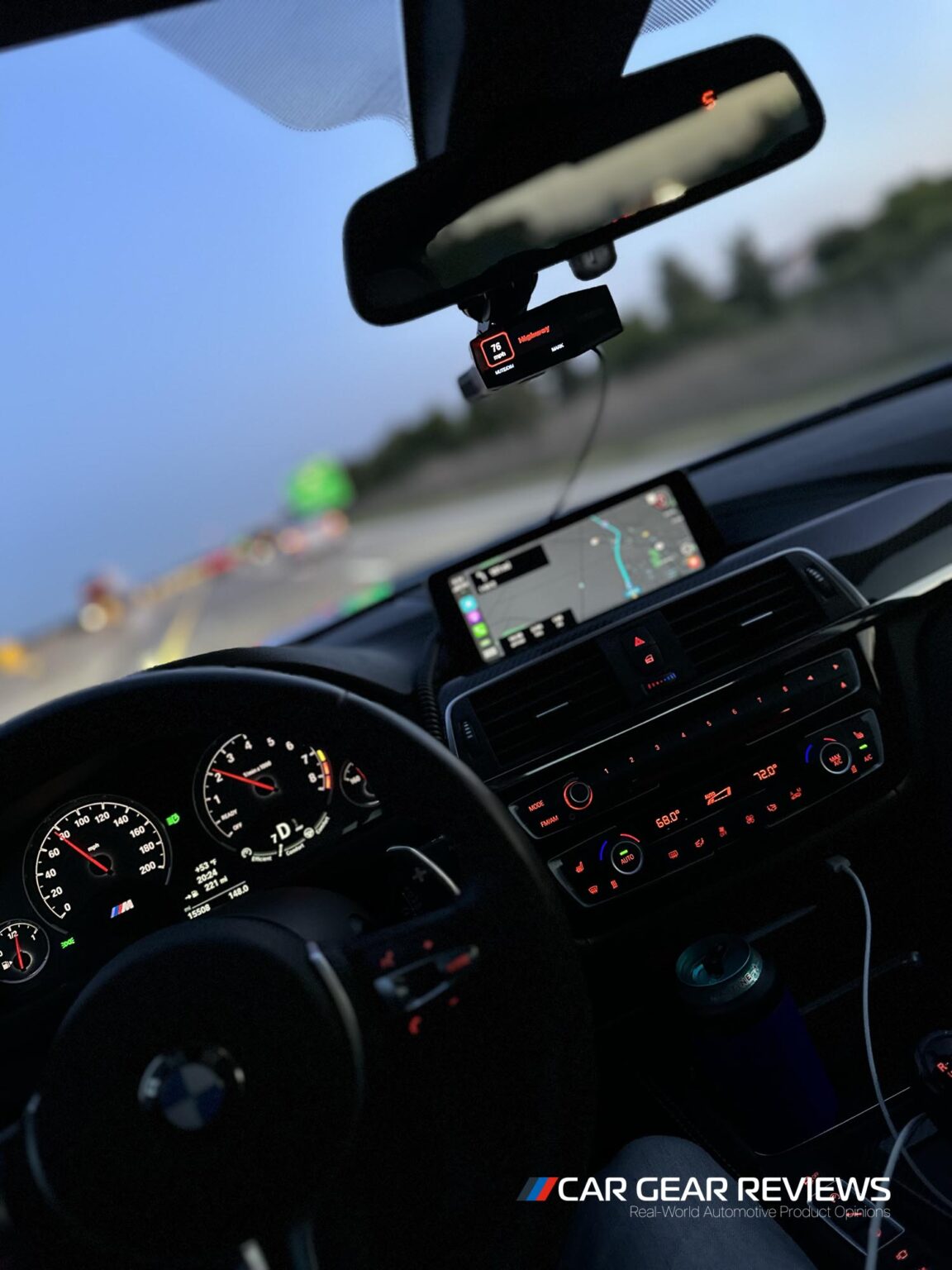 Uniden R8 Radar Detector Mounted in a 2018 BMW M3 Competition F80
